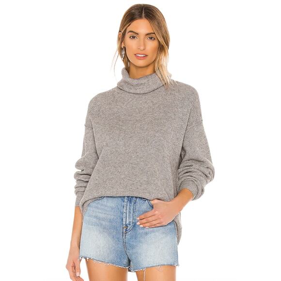 Free People Sweaters - FREE PEOPLE Softly Structured Tunic Turtleneck Sweater Gray Medium M